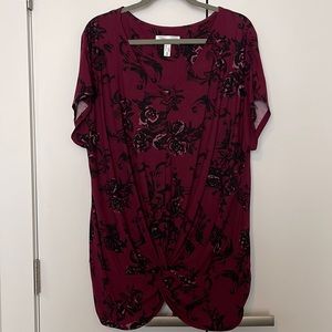 Addition Elle front knotted blouse 1X like new